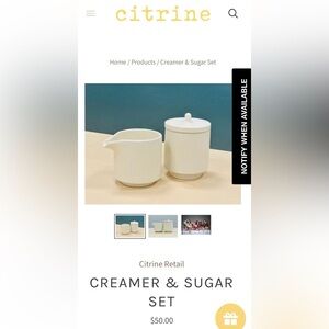 ‼️RARE‼️🎸CITRINE🎸🔥NWT🔥CREAMER & SUGAR SET